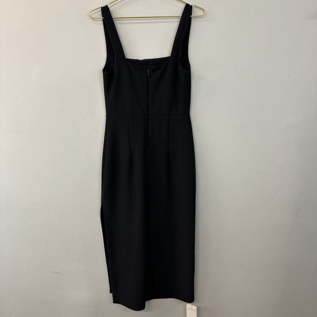 Abercrombie and Fitch Black Fitted Sleeveless Midi Dress Medium