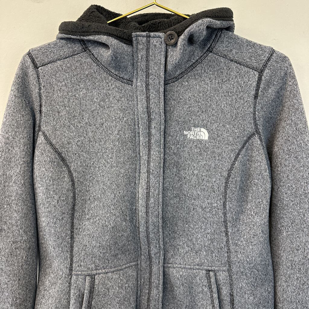 The North Face Grey Zip Up Fleece Lined Jacket Medium