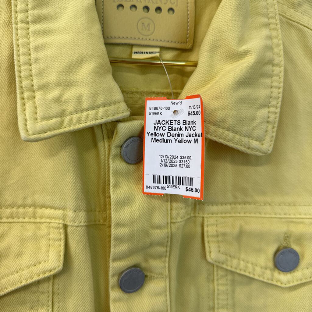 Blank NYC Yellow Denim Jacket Medium