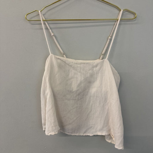 Z Supply Cream Linen Cropped Tank Small