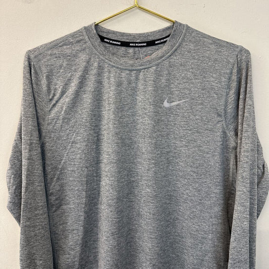 Nike Grey Long Sleeve Athletic Long Sleeve Top Medium