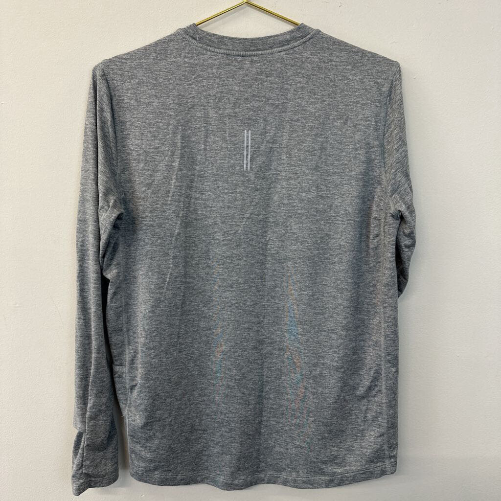 Nike Grey Long Sleeve Athletic Long Sleeve Top Medium