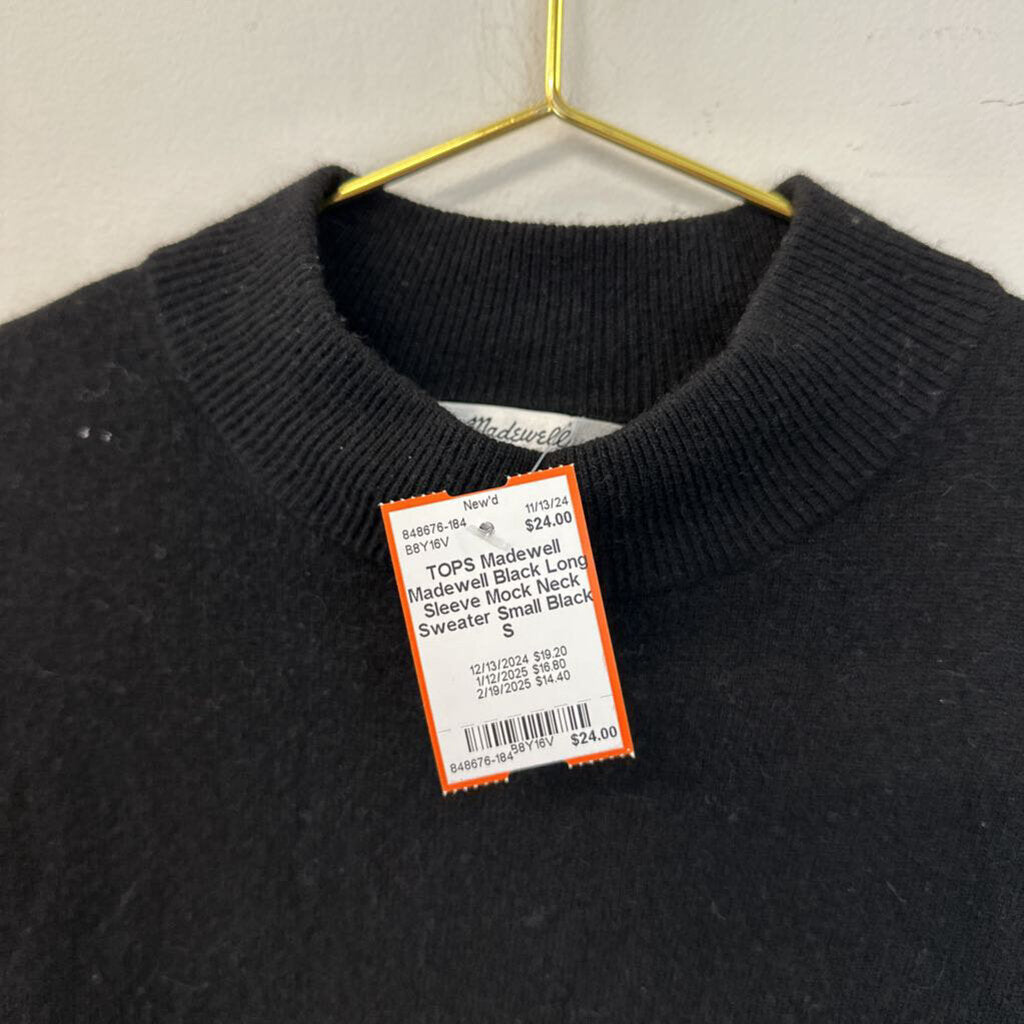 Madewell Black Long Sleeve Mock Neck Sweater Small