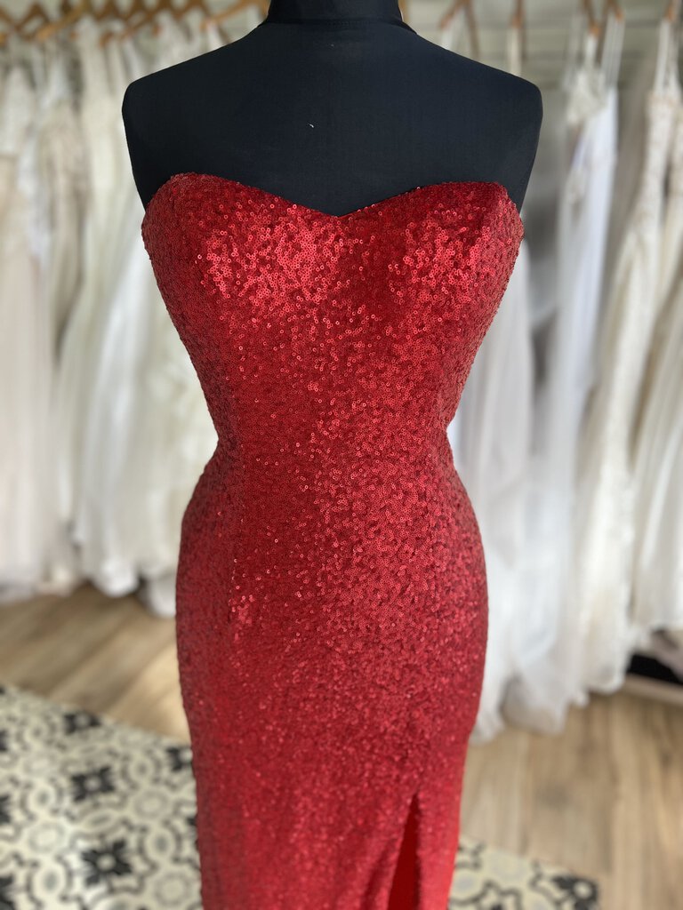 J'Adore Evening Strapless Sequined Dress 12