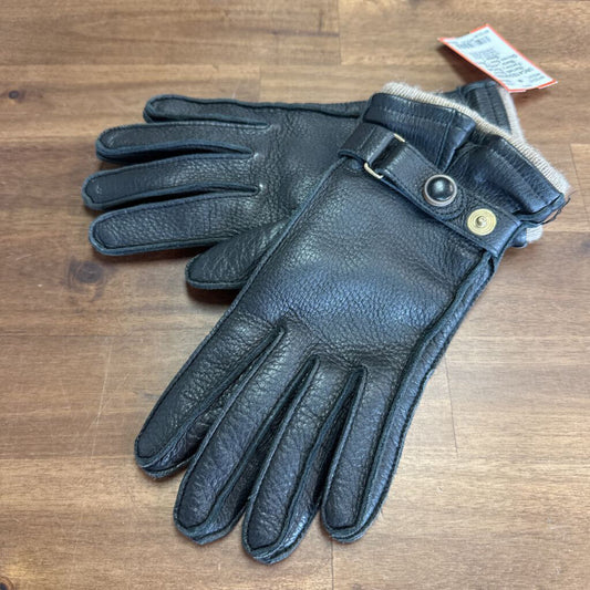 Martelli Black Leather Gloves Size 7