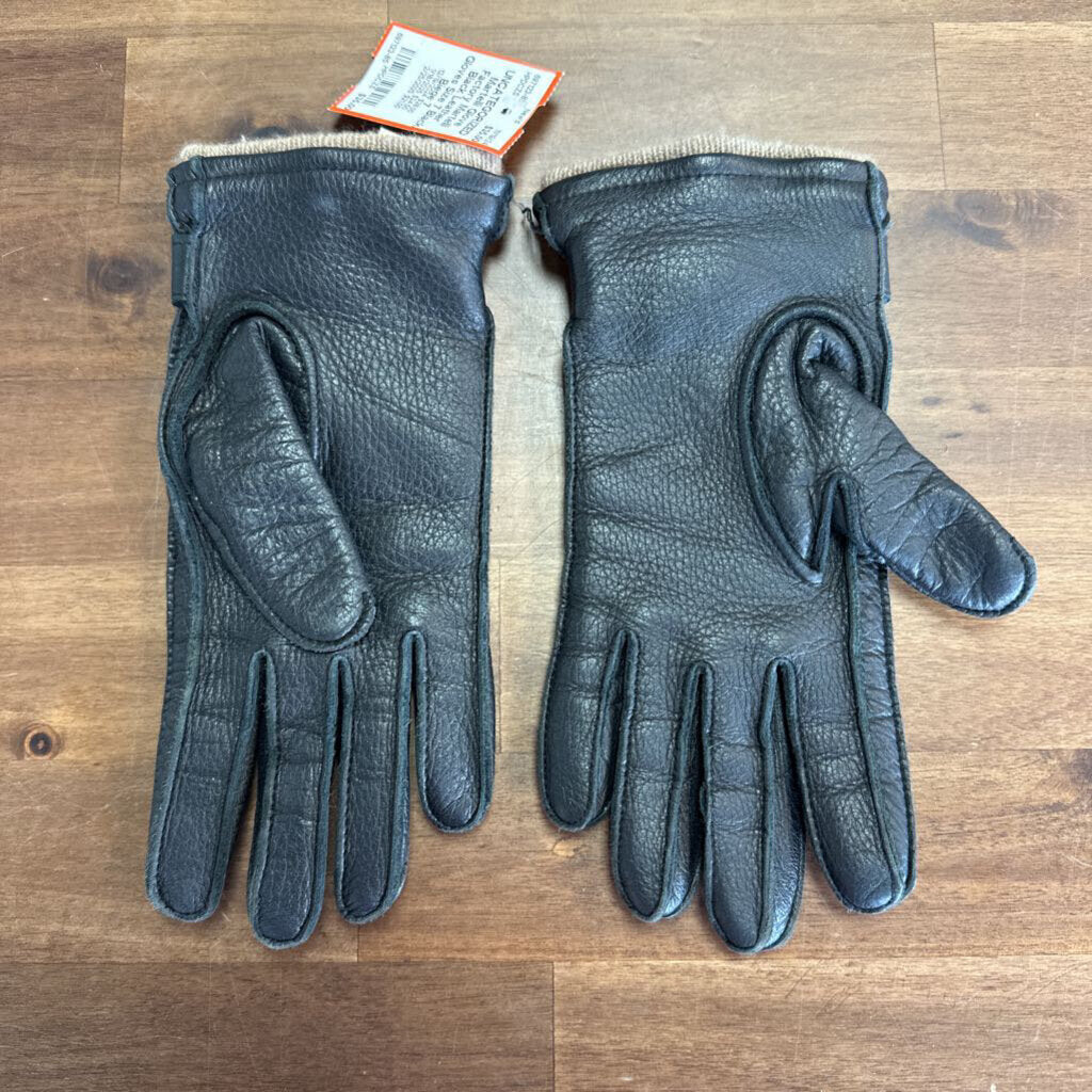 Martelli Black Leather Gloves Size 7