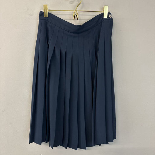 Liz Claiborne Navy Pleated Midi Skirt 8