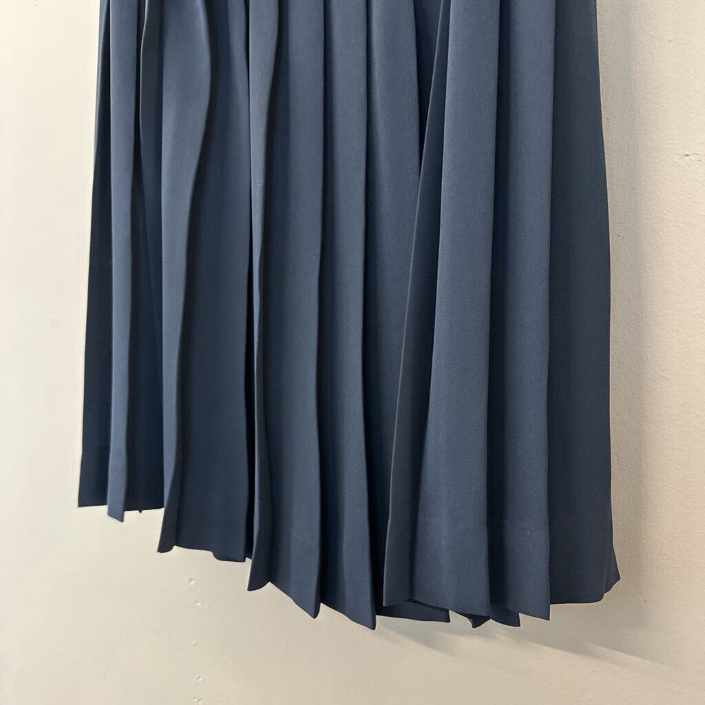 Liz Claiborne Navy Pleated Midi Skirt 8