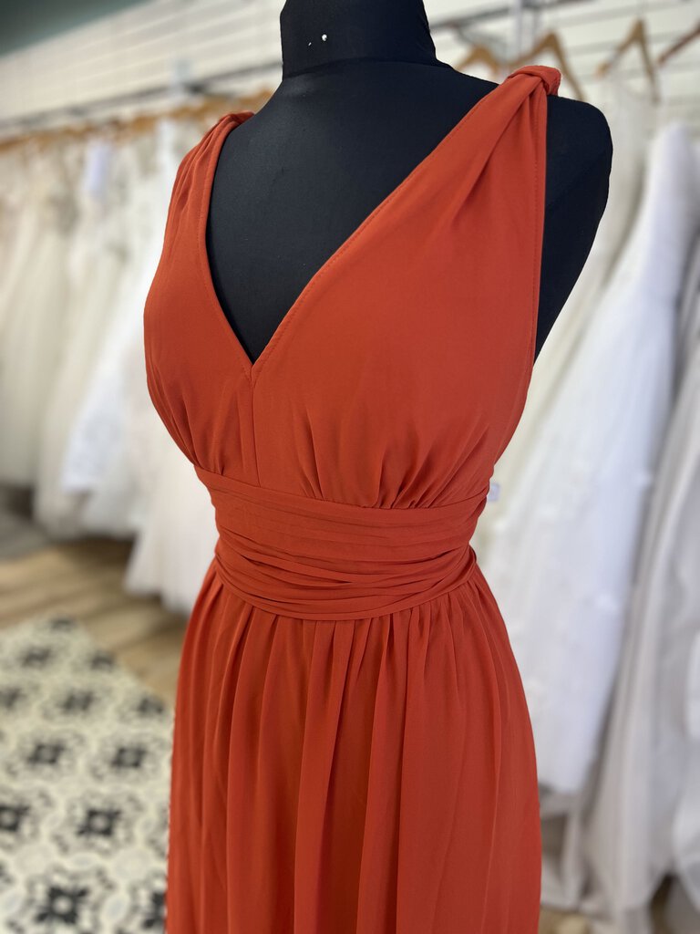 Ever Pretty Orange Chiffon V Neck Long Formal 14