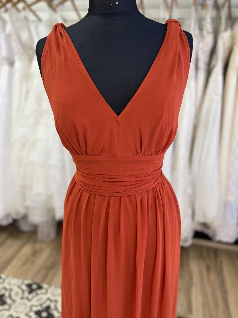 Ever Pretty Orange Chiffon V Neck Long Formal 14