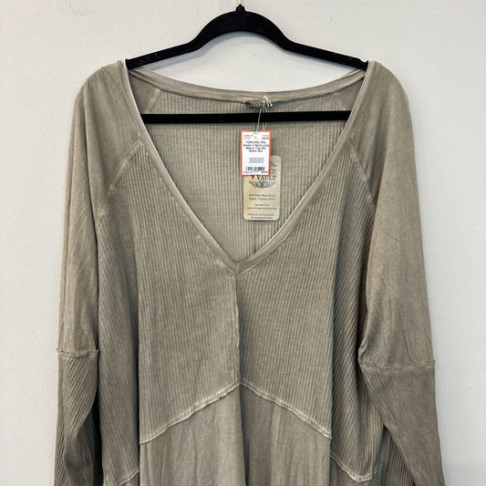 POL Green V Neck Long Sleeve Top 2XL