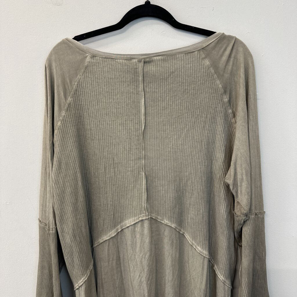 POL Green V Neck Long Sleeve Top 2XL