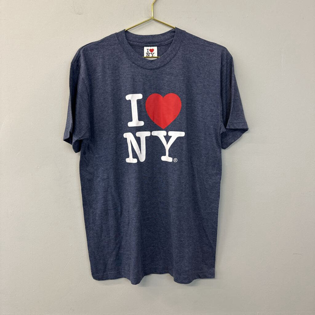 I Heart NYC Blue Short Sleeve Graphic Tee Large