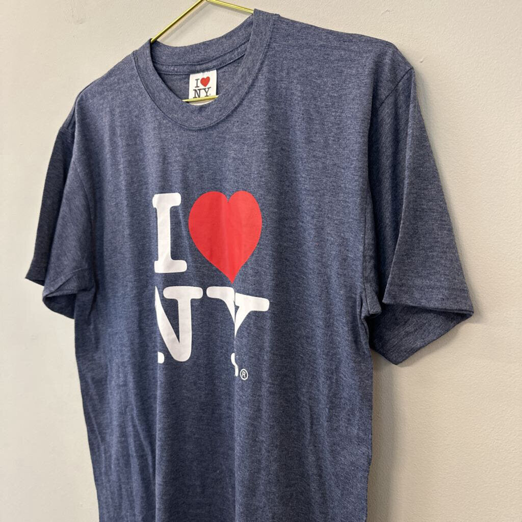 I Heart NYC Blue Short Sleeve Graphic Tee Large