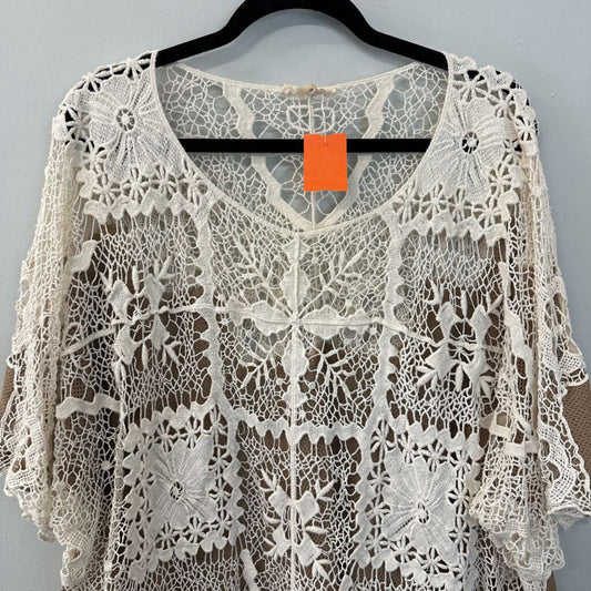 Sheer Crochet Front Tunic Top