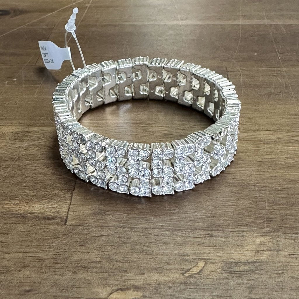 Stretchy Silver/ Rhinestone Bracelet