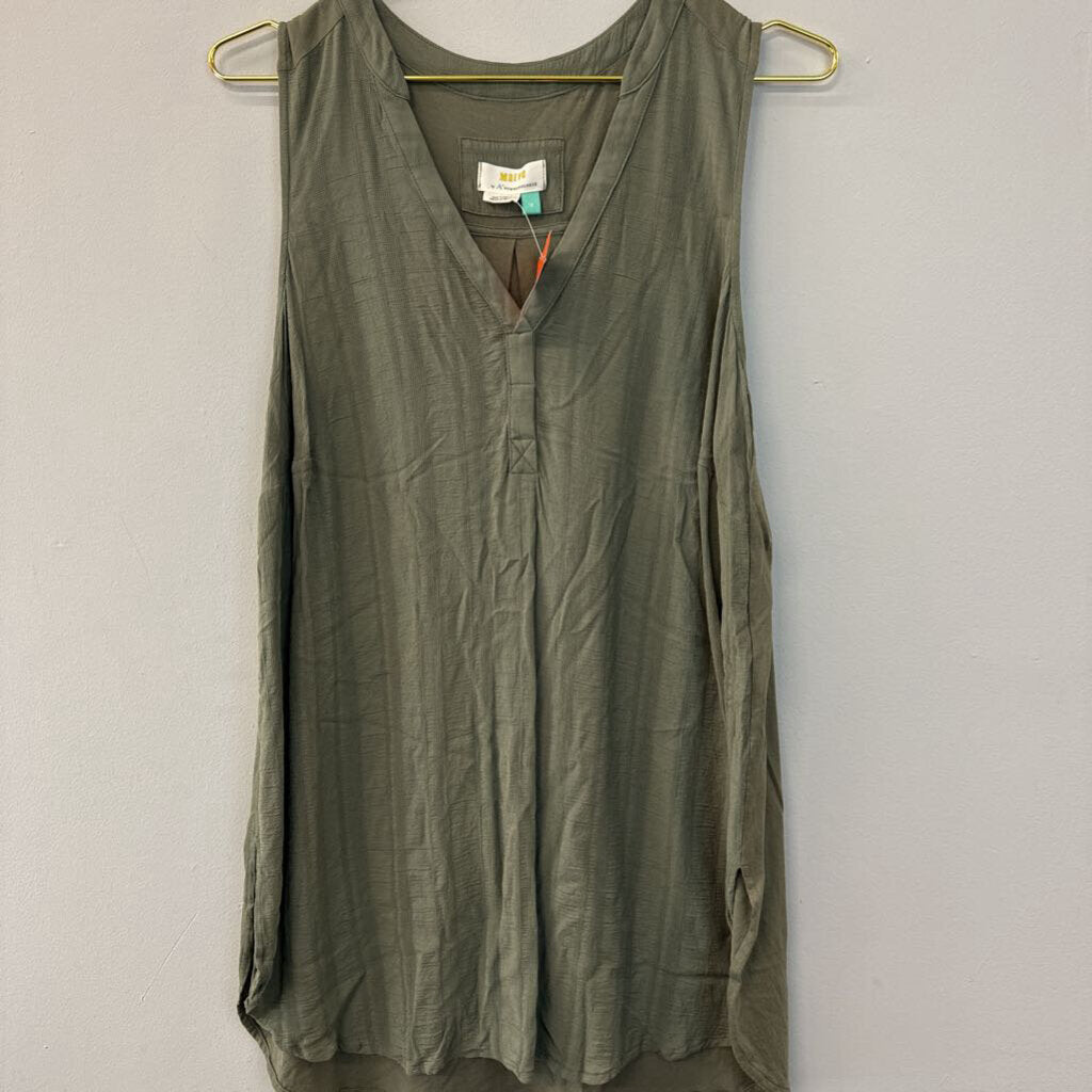 Maeve by Anthropologie Green V Neck Tank 1X