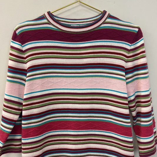 FOB Red/ Multi Striped Knit Top Small