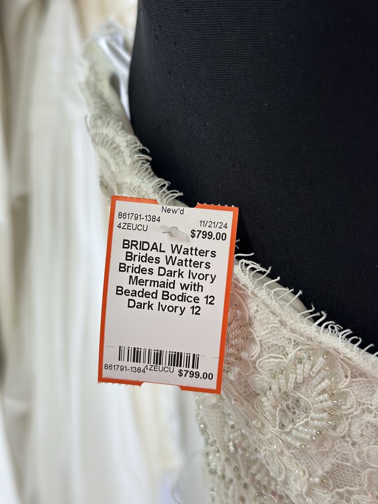 Watters Brides Dark Ivory Mermaid with Beaded Bodice 12