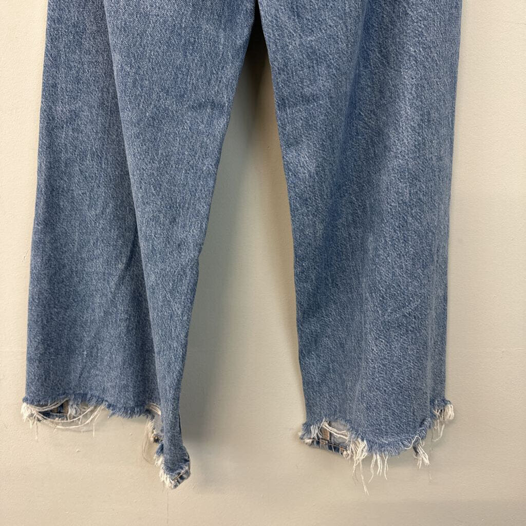 American Eagle Medium Wash Super High Rise Baggy Wide Leg Jeans 10