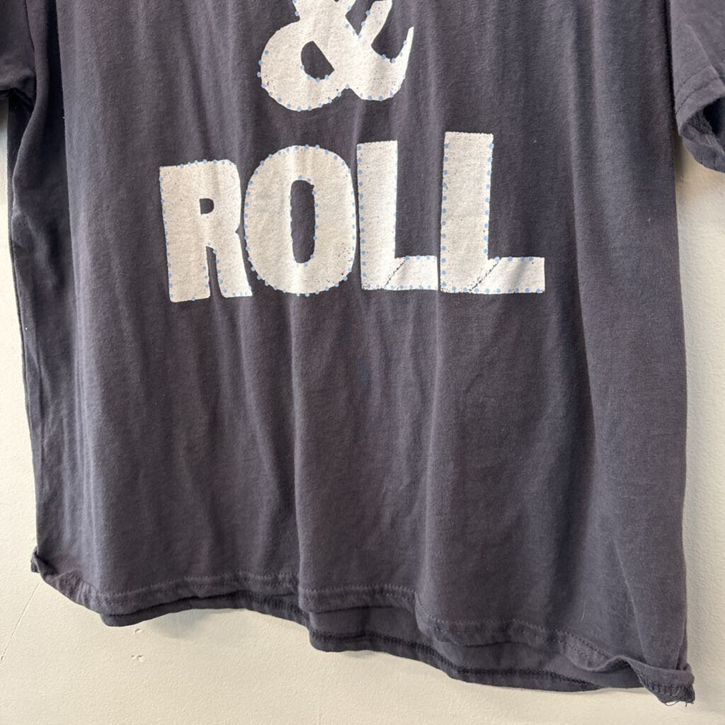 Charlotte Russe Grey Rock & Roll Short Sleeve Graphic Tee Extra Large