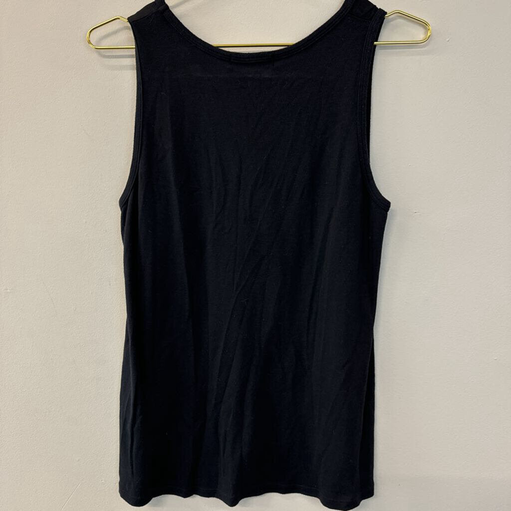 Red Haute Black Silky Front Tank Medium