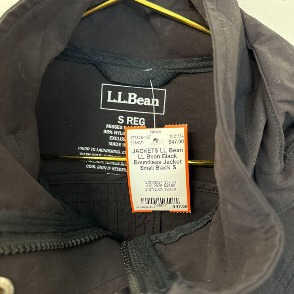 LL Bean Black Boundless Jacket Small