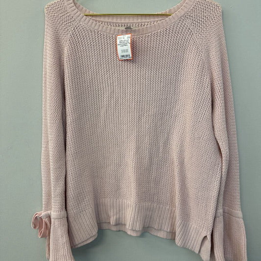 Loft Pink Knit Long Sleeve Sweater Top Large