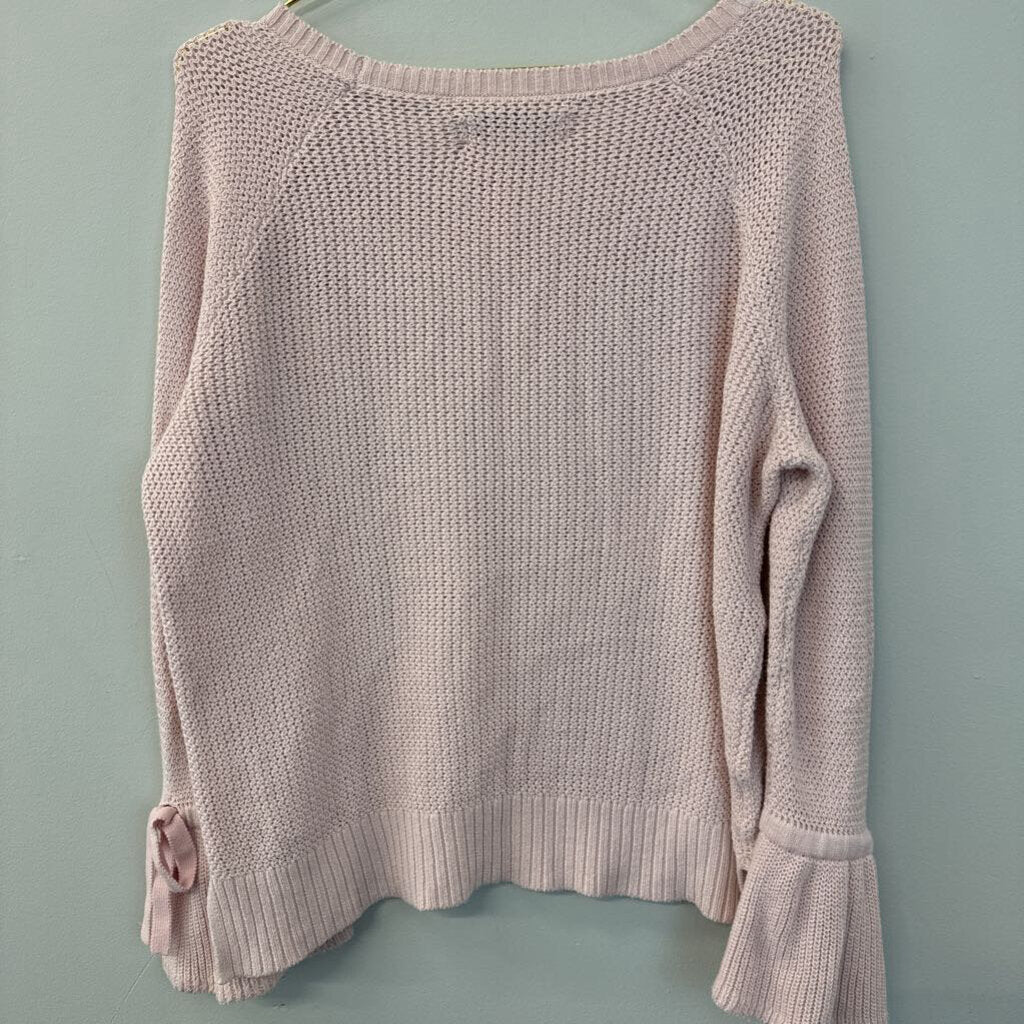 Loft Pink Knit Long Sleeve Sweater Top Large