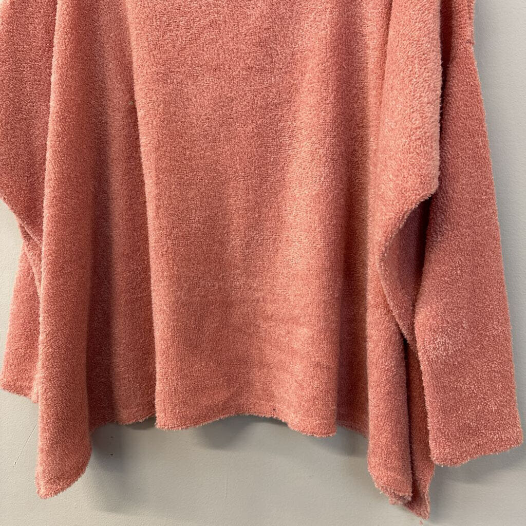 Fantastic Fawn Coral Terrycloth Long Sleeve Top Small