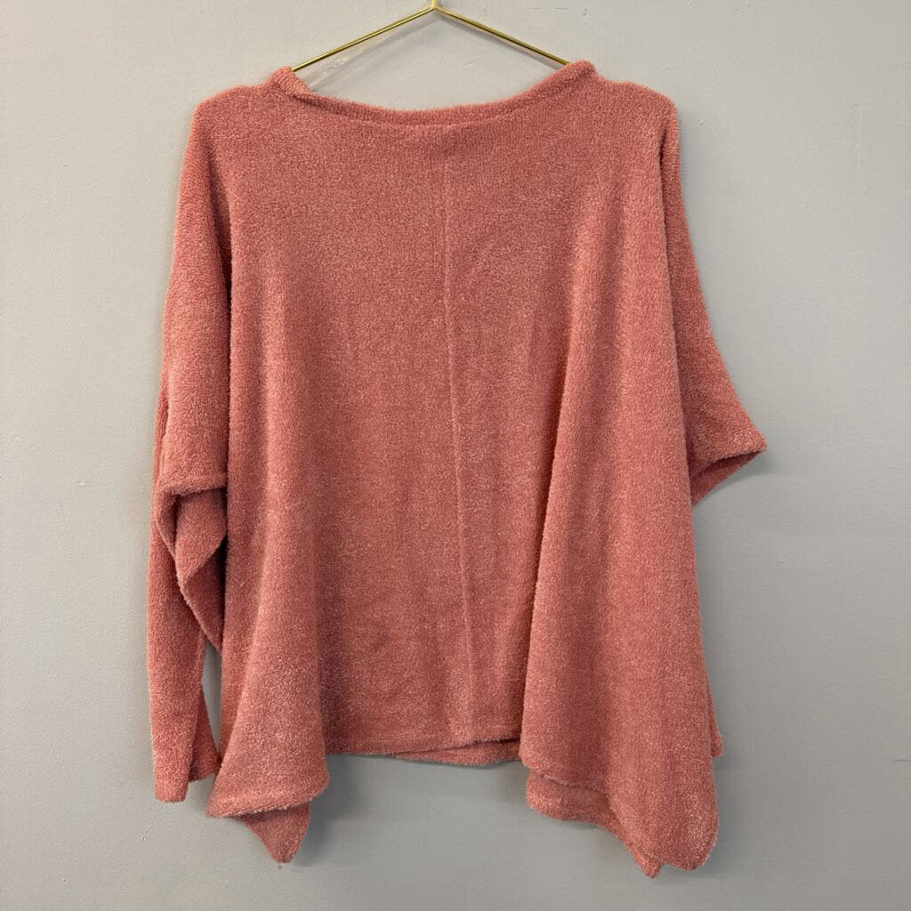 Fantastic Fawn Coral Terrycloth Long Sleeve Top Small