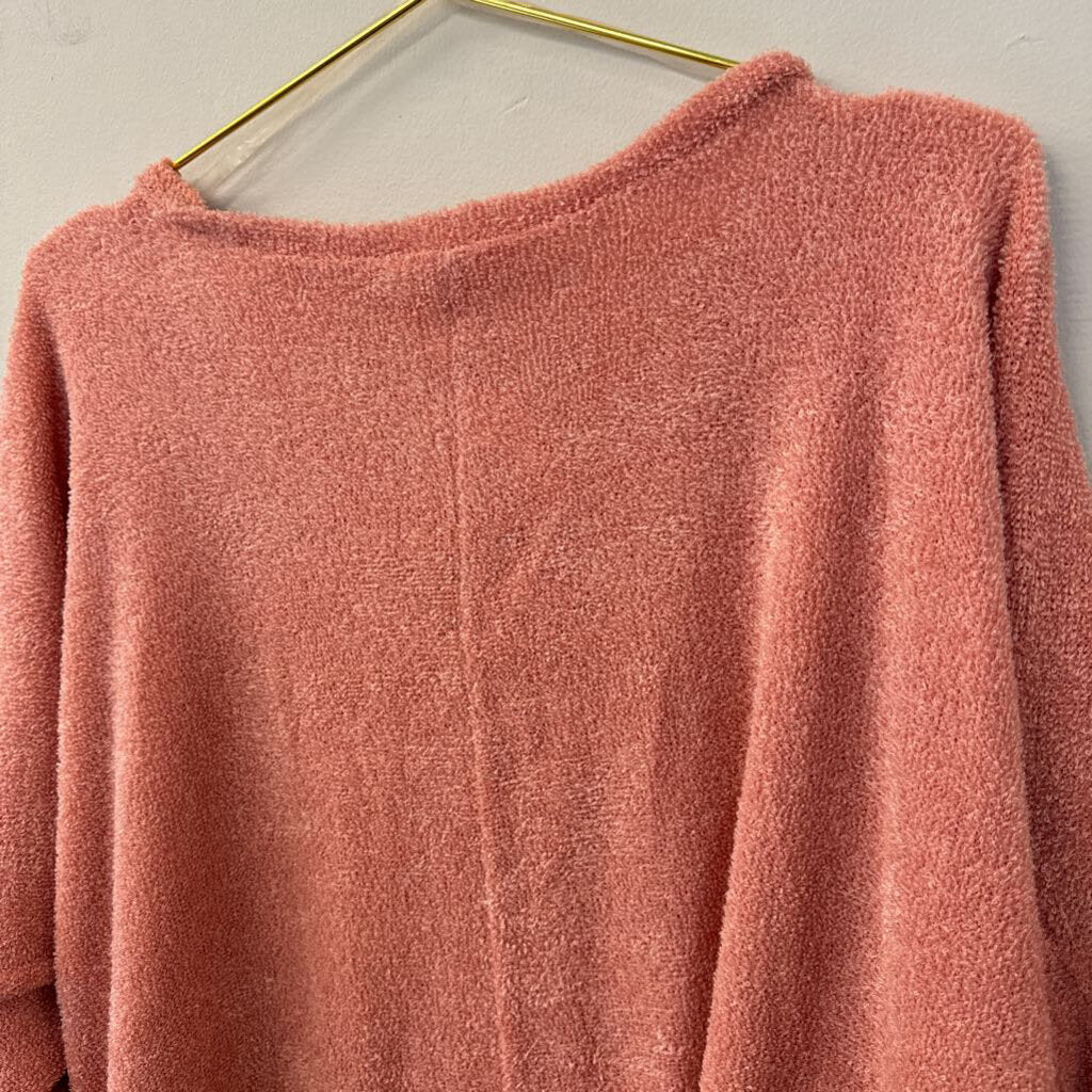 Fantastic Fawn Coral Terrycloth Long Sleeve Top Small