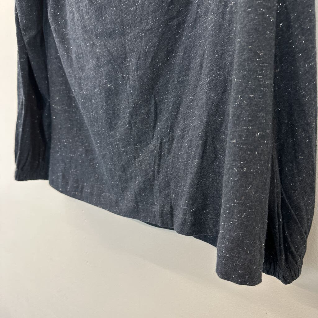 Loft Grey Silver Thread Off Shoulder Long Sleeve Top Medium