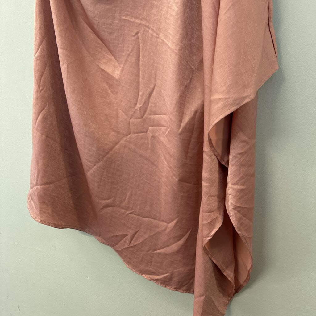 Vici Coral Pink Silky One Shoulder Tunic Top Medium