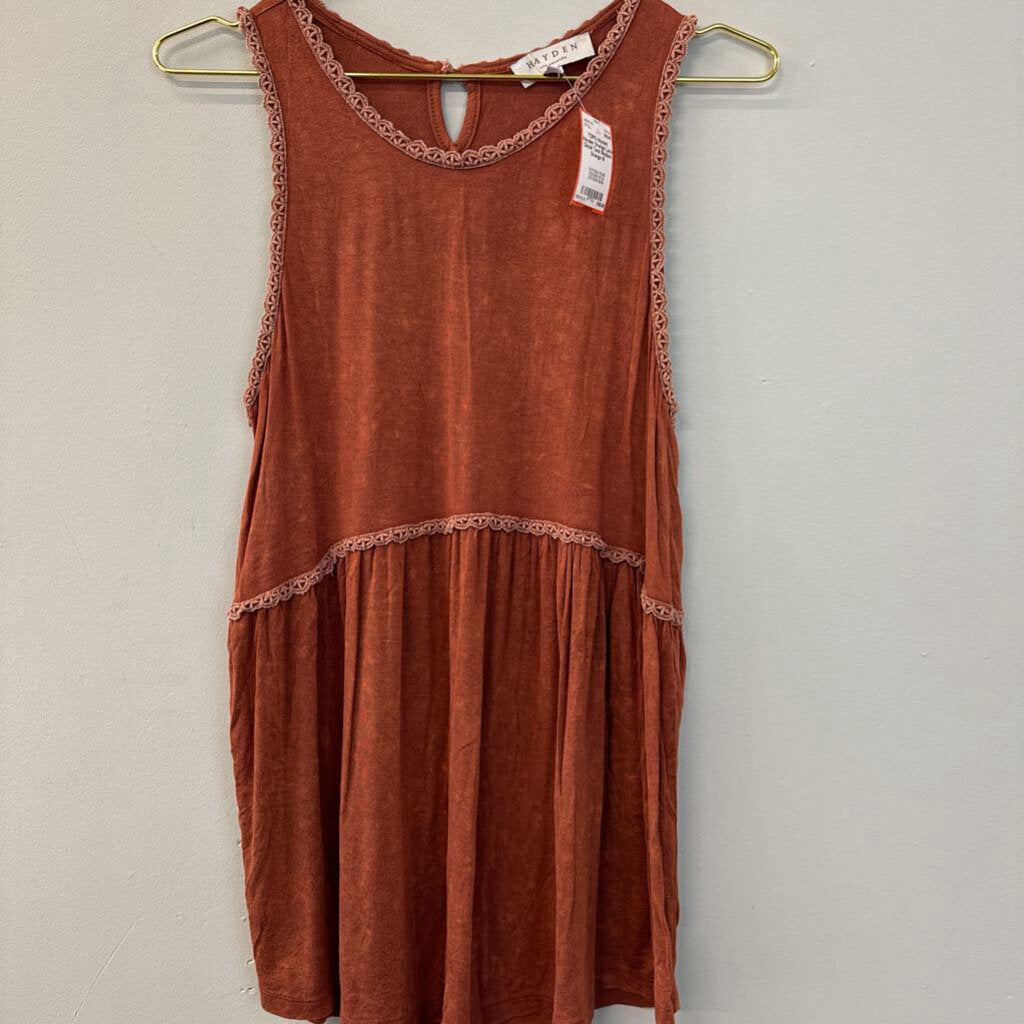 Hayden Orange Lace Detail Tank Medium