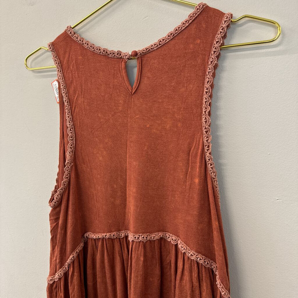 Hayden Orange Lace Detail Tank Medium