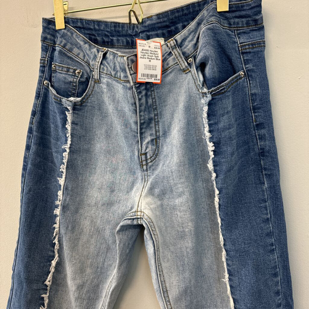 Hayden Medium/ Light Wash Split Jeans Medium