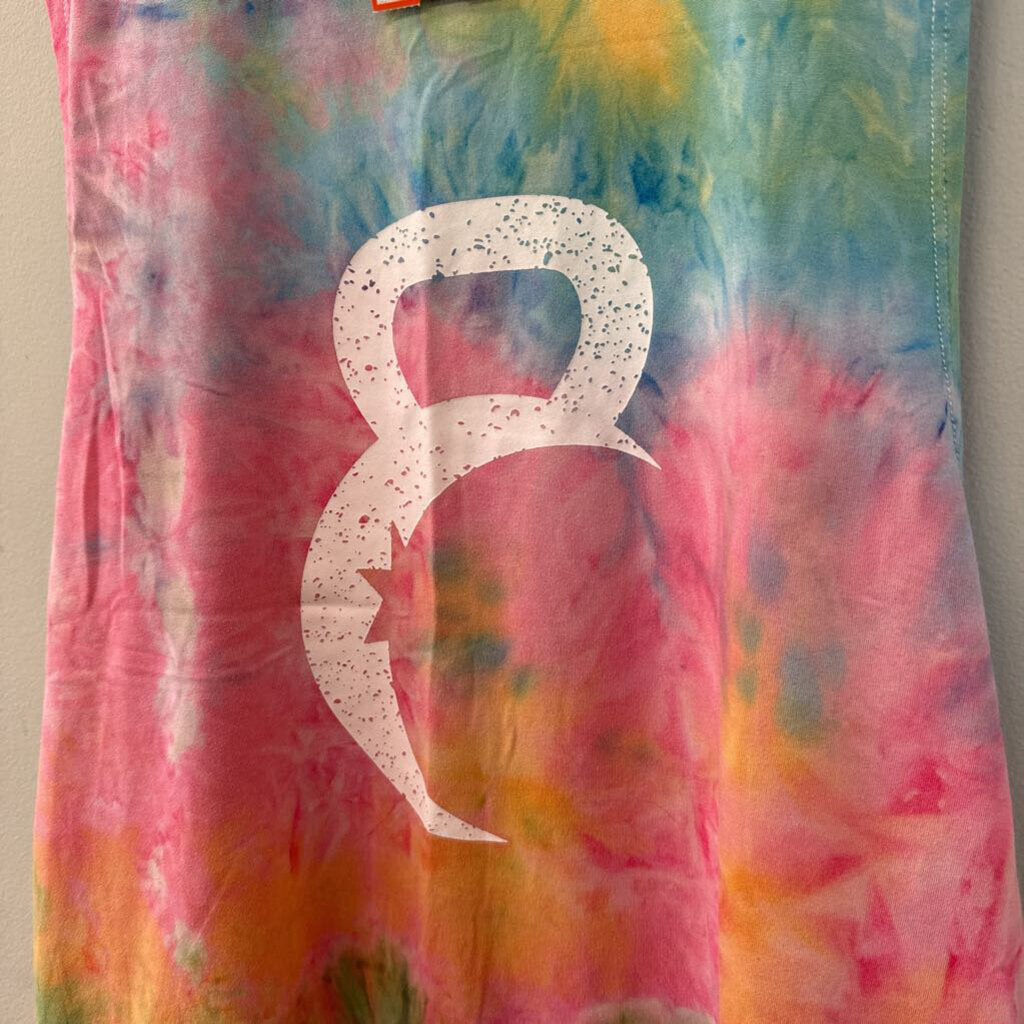 Zyia Active Pink/ Multi Tie Dye Logo Tank Small