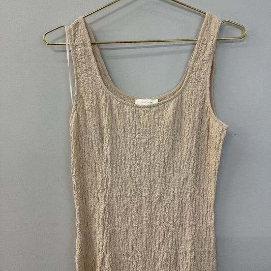 All:Row Beige Crinkle Dress Medium