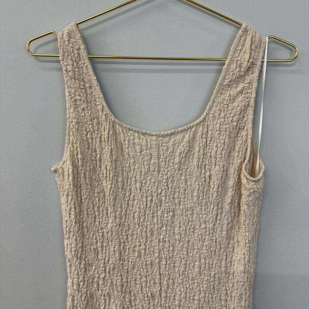 All:Row Beige Crinkle Dress Medium