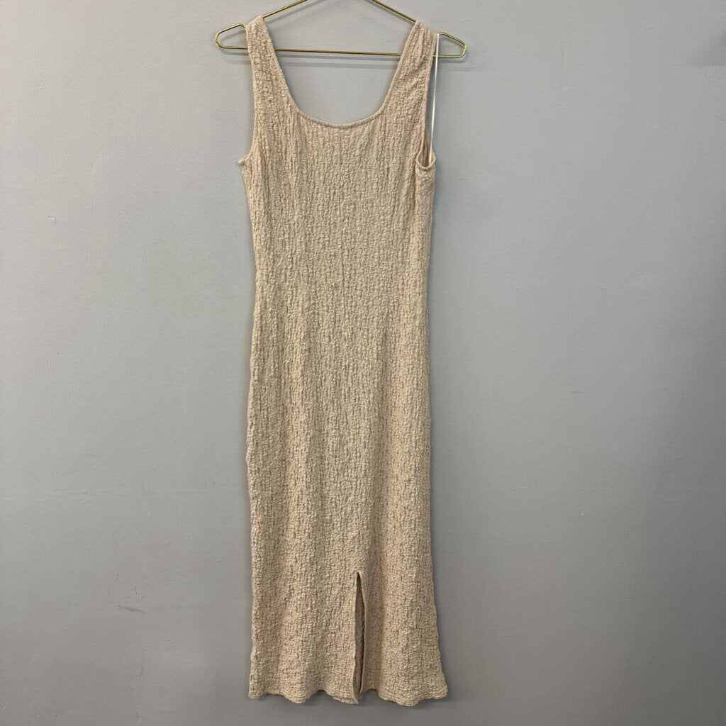 All:Row Beige Crinkle Dress Medium