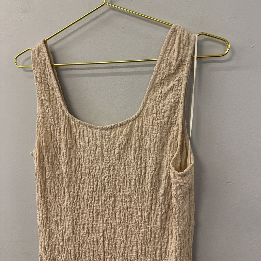 All:Row Beige Crinkle Dress Medium