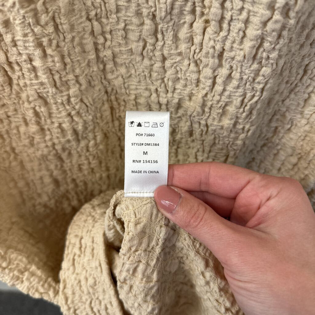 All:Row Beige Crinkle Dress Medium