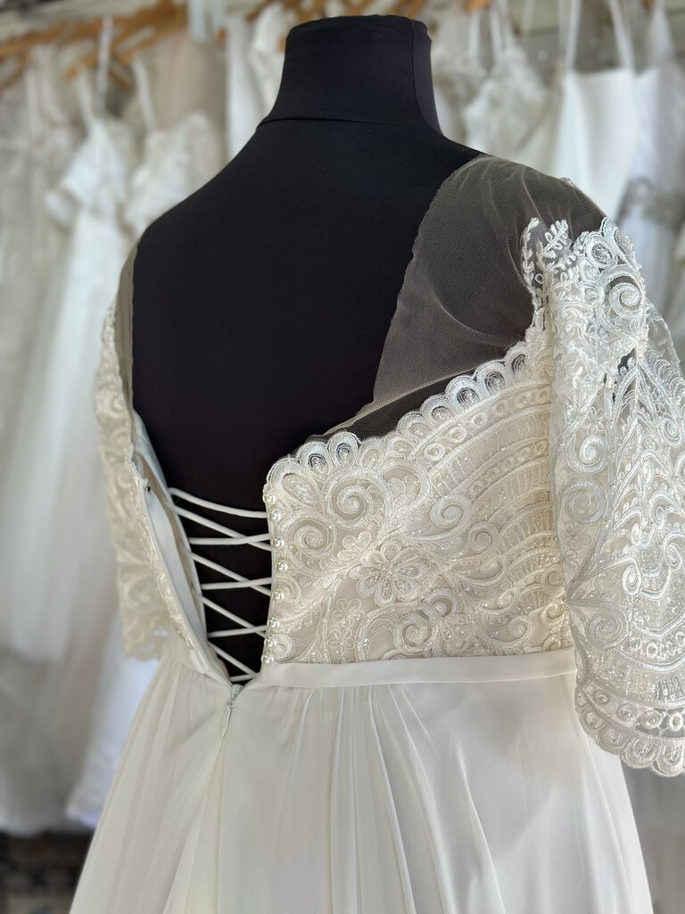 Studio Levana Beaded Lace Top Bridal Gown 20