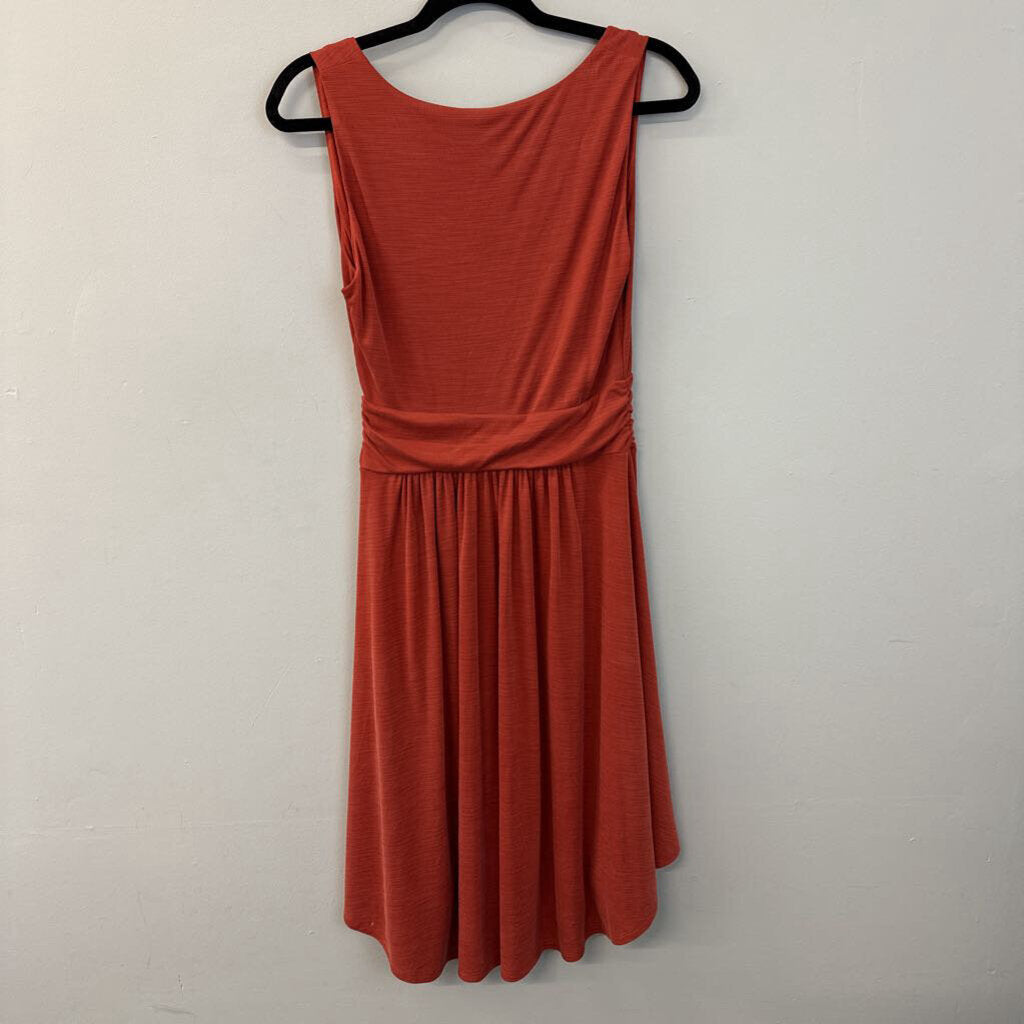 Maeve Orange V Neck Sleeveless Dress Small