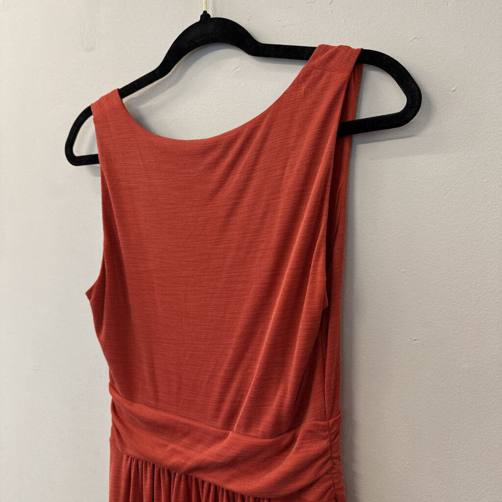 Maeve Orange V Neck Sleeveless Dress Small