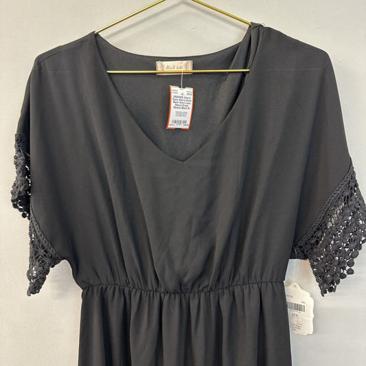 Altar'd State Black Short Lace Sleeve Dress Medium