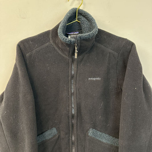 Patagonia Black Fleece Long Sleeve Zip Up Jacket Small