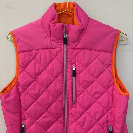 Land's End Hot Pink/ Orange Lined Puffer Vest Small