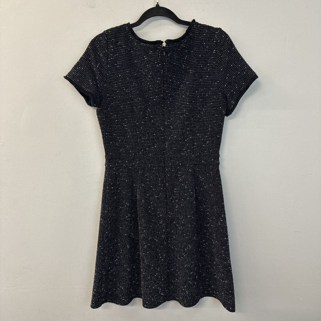 Loft Black/ White Tweed Short Sleeve Dress 6